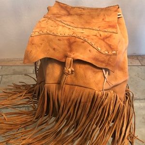 Leather Fringed Backpack